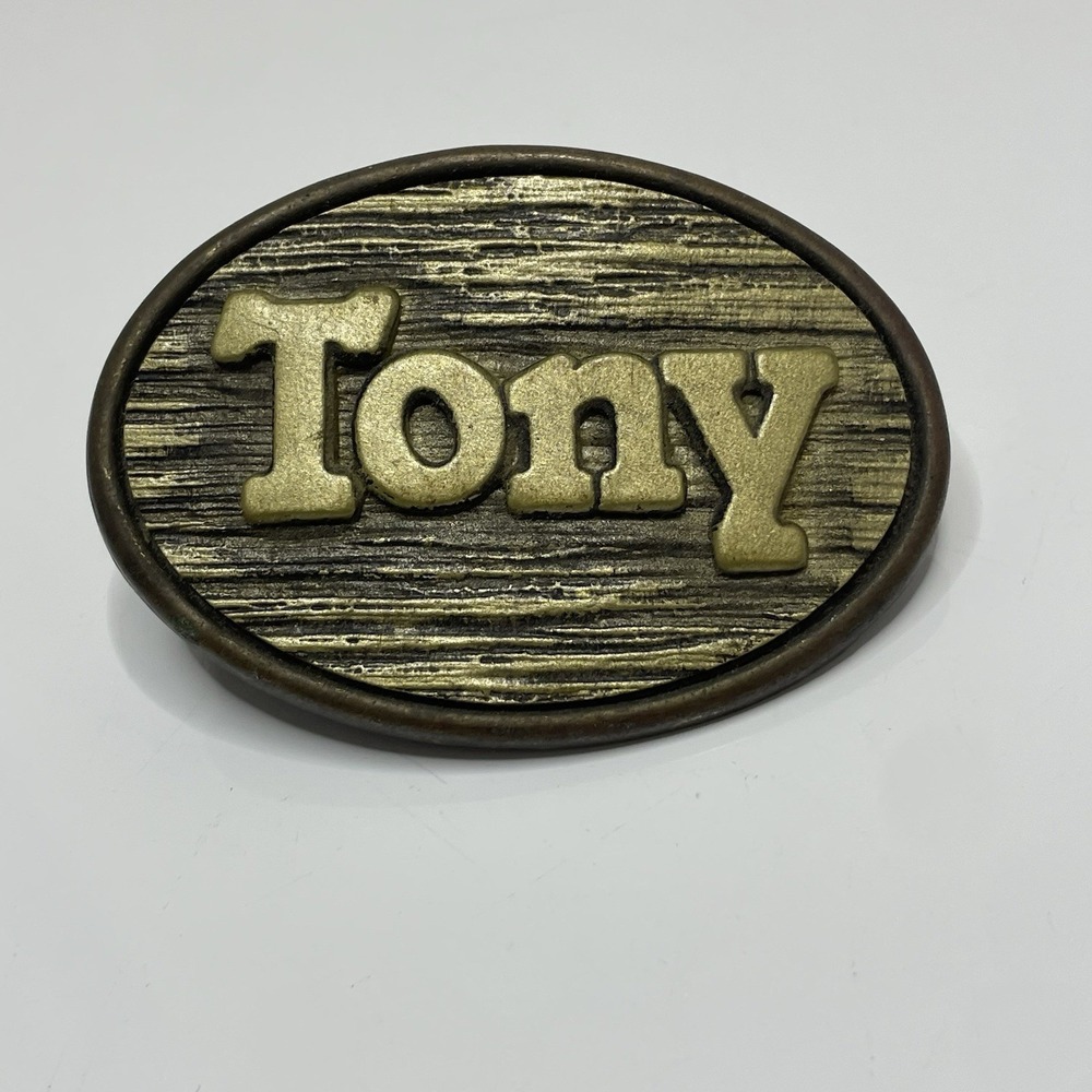 Tony Name‎ Oden Vintage Belt Buckle Made In USA